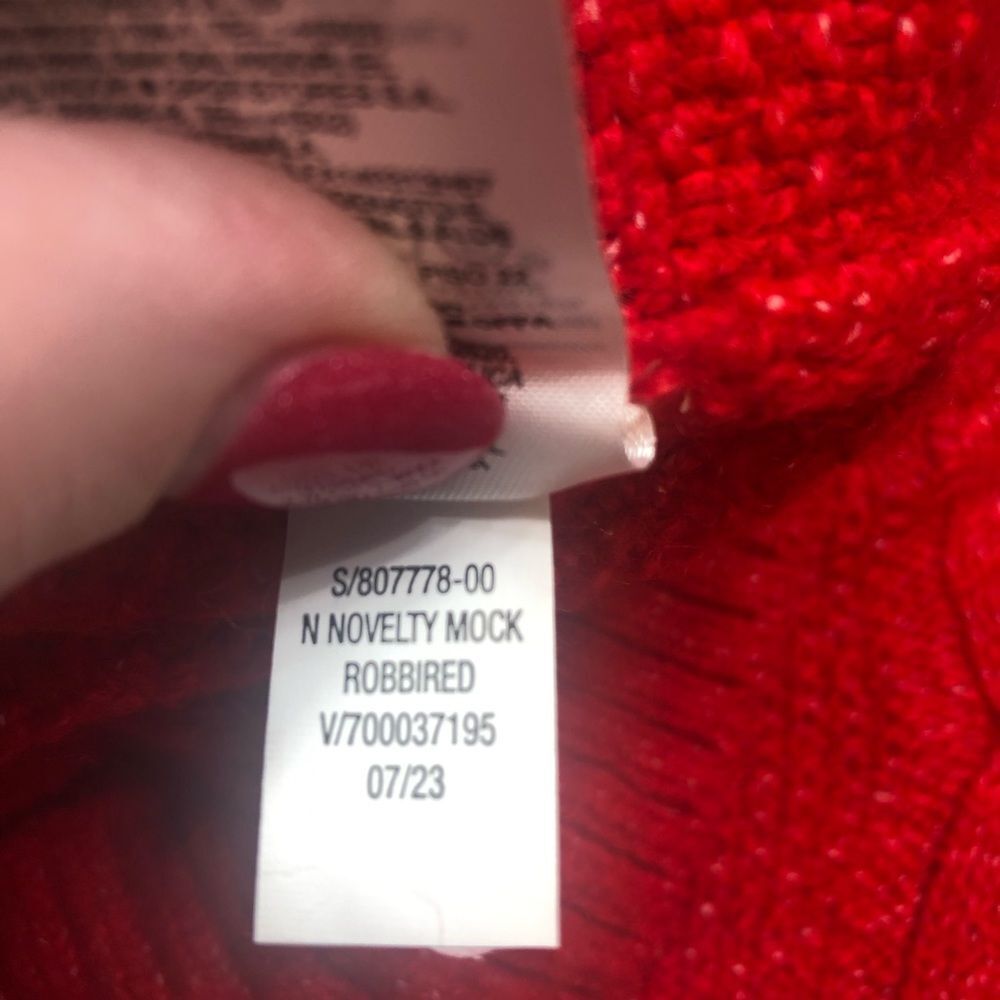 Old Navy Mock-Neck red Pullover sweater, size S (6-7) - Picture 10 of 11